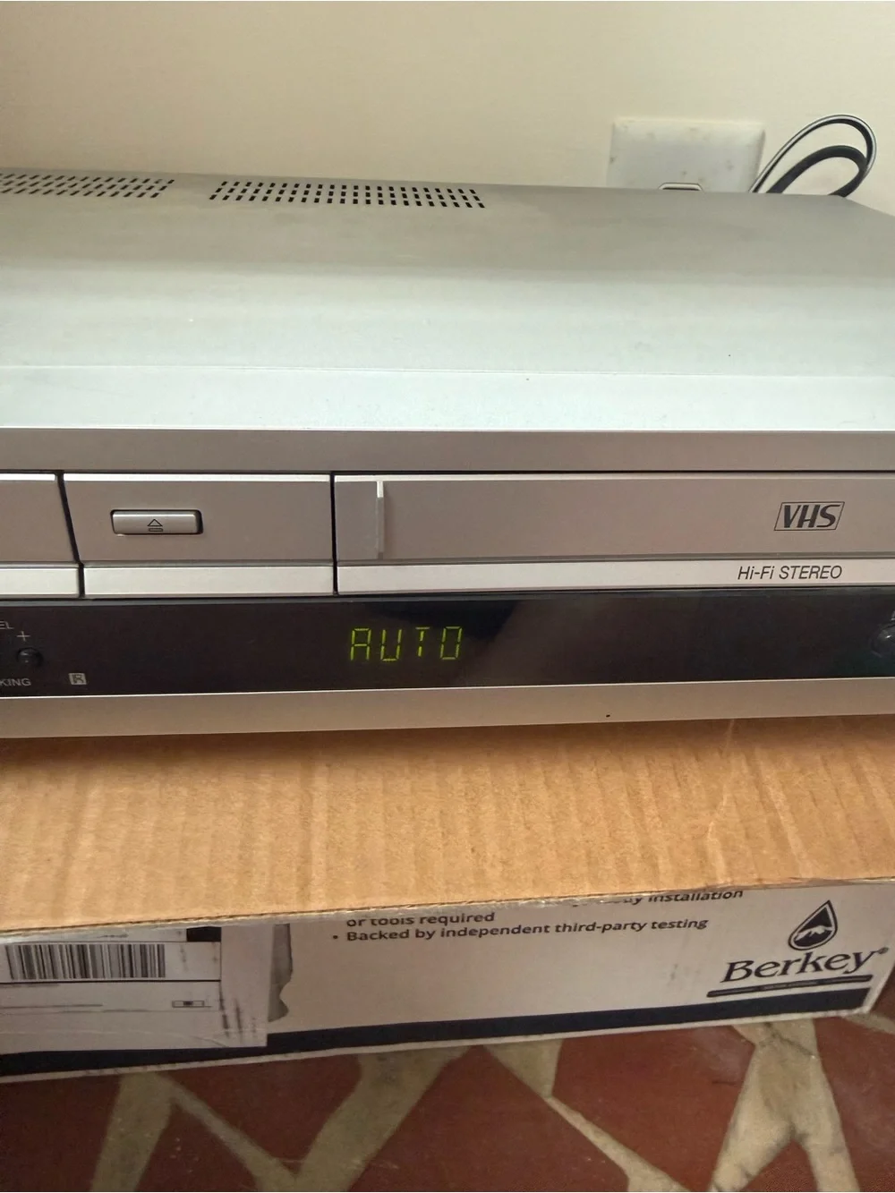 Sony DVD-VHS Player Combo in Silver and Black
